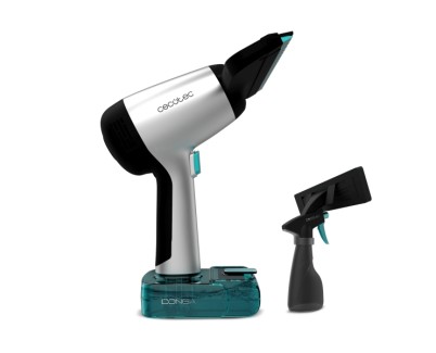 Cecotec Conga Rockstar 3700 Glass Aspirador Limpiacristales 3 en 1 - Bateria de 3.7V - Autonomia 30min - Boquilla Versatil 220mm - Deposito 50ml - Alcance 75m2 - Color Negro y Plata