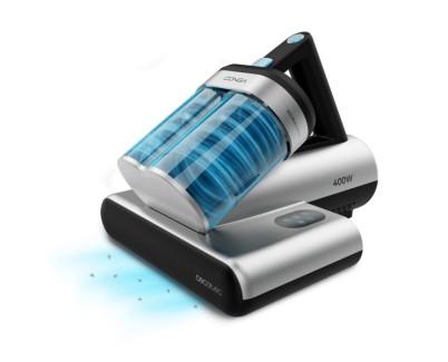 Cecotec Conga Rockstar 4000 Mattress Aspirador para Colchones - Potencia 400W - Luz Ultravioleta - Succion hasta 13kPa - Deposito de 0.5L - Cepillo Motorizado - Color Negro y Gris