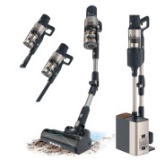 Cecotec Conga Rockstar 5500 Hurricane Station Flex Aspirador Escoba Vertical sin Cable - 700W - Autovaciado - Autonomia 90min - 30kPa - Luz LED - Bateria de 33.6V - Color Negro y Plata