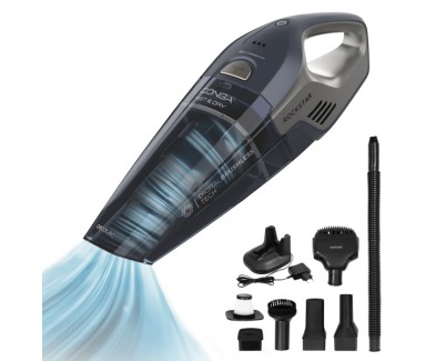 Cecotec Conga Rockstar Animal Hand Aspirador de Mano - 20kPa - Solidos y Liquidos - Autonomia 40min - Deposito 500ml - Incluye Accesorios - Filtro de Alta Eficiencia - Color Gris y Azul Marino