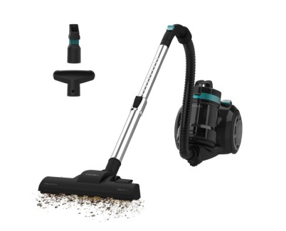 Cecotec Conga Rockstar Cyclonic Plus Aspiradora de Trineo sin Bolsa - 800W - Succion 16kPa - Deposito de 2L - Incluye Accesorios - Ideal para Mascotas - Filtro HEPA - Radio hasta 7m - Color Negro