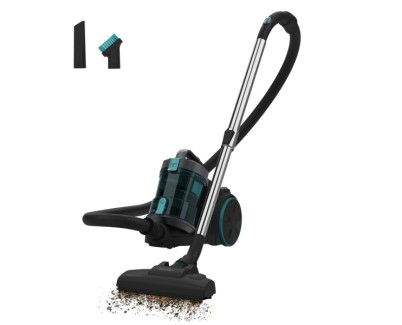 Cecotec Conga Rockstar Cyclonic XL Aspirador de Trineo - 890W - 17kPa - Deposito de 2.5L - Sistema Ciclonico - Filtro de Alta Eficiencia - Radio de 7m - Accesorios Variados - Color Negro y Azul