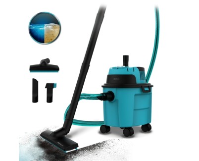 Cecotec Conga Rockstar Wet and Dry Compact Garden Aspirador de Trineo para Solidos y Liquidos - 1000W - Funcion de Soplado - Incluye Accesorios - Radio de 5m - Facil Transporte - Color Turquesa