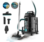 Cecotec Conga Rockstar Wet and Dry Steel Pro Tool Aspirador de Trineo - 1600W - Carcasa Metalica - Deposito 30L - Filtrado Multiple - Enchufe para Herramientas - Funcion de Soplado - Acero Inoxidable