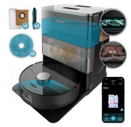 Cecotec Conga X70 Robot Aspirador con Base de Autovaciado 4 en 1 - Control con App - Bluetooth - Autonomia hasta 240min - Succion 15kPa - Inteligencia Artificial - Laser - WiFi - Color Negro
