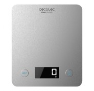 Cecotec Cook Control 10000 Connected Bascula de Cocina - Acabado en Acero Inox - Precision de 1gr - Peso Max. 5kg - Pantalla LCD - Diseño Extraplano - Recubrimiento Antihuellas
