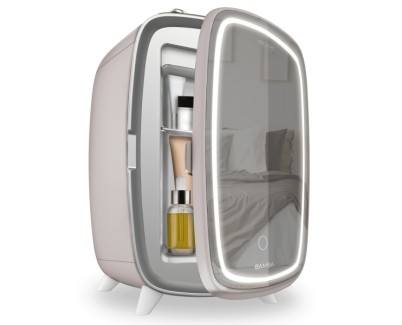 Cecotec CoolingBeauty 6000 Mirror Rose Nevera para Cosmeticos con Espejo - Capacidad 6L - Luz LED con 3 Intensidades - Silencioso - Enfriamiento hasta 10&ordm;C - Color Rosa Palido