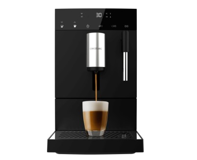 Cecotec Cremmaet Compact Steam Cafetera Superautomatica - 19bar - Deposito de 1.1L - Molinillo Conico - Pantalla Tactil - Termoblock - Limpieza Automatica - Vaporizador - Color Negro