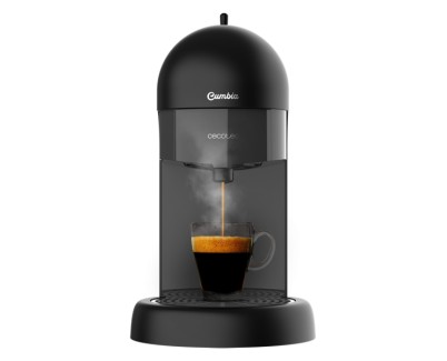 Cecotec Cumbia Capricciosa Black Cafetera Espresso Compatible con Capsulas - Potencia 1100W - Presion 19bar - Deposito de 600ml - Filtro Apto para Lavavajillas - Color Negro