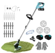 Cecotec Desbrozadora FastCut 4000 Freemove Desbrozadora Inalambrica 4 en 1 - 650W - Bateria 21V 4Ah - Incluye Accesorios - Multifuncion - Cabezales Incluidos - Cabezal Orientable - Color Azul