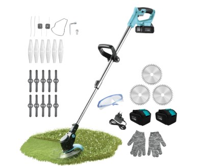 Cecotec Desbrozadora FastCut 4000 Freemove Desbrozadora Inalambrica 4 en 1 - 650W - Bateria 21V 4Ah - Incluye Accesorios - Multifuncion - Cabezales Incluidos - Cabezal Orientable - Color Azul