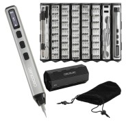 Cecotec Destornillador PrecissionGyro 5000 Infinity Auto Atornillador Inalambrico - 128 Piezas - Incluye Accesorios - Estuche de Plastico Plegable - Magnetizador - Color Plata