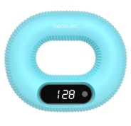 Cecotec Drumfit HandFit Smart Fortalecedor de Mano - Pantalla LED Inteligente - Resistencia de 14kg - Base Antideslizante - Lavable y Portatil - Silicona - Color Azul Claro