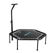 Cecotec Drumfit Jump 1270 Trampolin de Fitness de 127cm - Soporta hasta 100kg - Incluye Accesorios - Plegable - Base con 7 Patas - Manillar Regulable - Color Negro