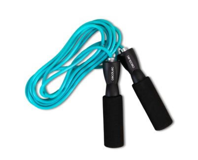 Cecotec DrumFit Jump Rope Comba de PVC - Agarre con Espuma Antideslizante - 295cm de Largo - Color Negro y Azul