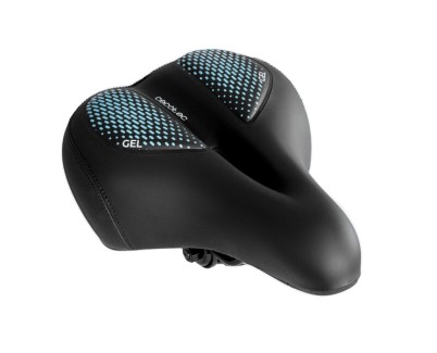 Cecotec DrumFit SitBike Sillin para Bicicletas - Ultra Comodo - Hendidura Central - Compatible con Riel de 7mm y Tubo de 23mm - Amortiguadores Integrados - 27.5x20x13.5cm - Color Negro