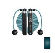 Cecotec Drumfit SmartComba 3000 Connected Comba Inteligente - Cuerda de 3m - Pantalla LED - 2 Cuerdas de 30cm para Espacios Reducidos - Color Negro y Azul