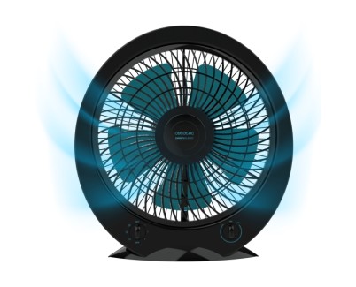 Cecotec EnergySilence 4500 Power Box Ventilador de Suelo con 5 Aspas - 45W - Diametro de 12\" - 3 Velocidades - Temporizador - Rejilla Multidireccional - Uso Sencillo - Seguridad Maxima - Color Negro
