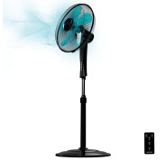 Cecotec EnergySilence 530 Power Connected Ventilador de Pie con 5 Aspas - 50W - Diametro 40cm - Panel LED - 3 Velocidades - Temporizador - Oscilante - Altura Ajustable - Color Negro