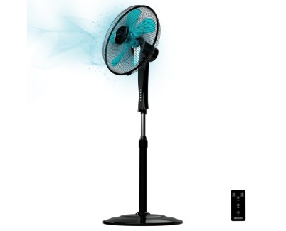 Cecotec EnergySilence 530 Power Connected Ventilador de Pie con 5 Aspas - 50W - Diametro 40cm - Panel LED - 3 Velocidades - Temporizador - Oscilante - Altura Ajustable - Color Negro