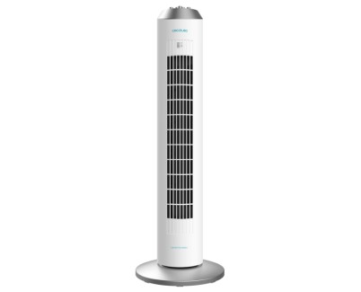 Cecotec EnergySilence 8090 Skyline Ventilador de Torre de 33\" de Altura - 60W - Funcionamiento Silencioso - 3 Velocidades - Temporizador Programable - Oscilante - Color Blanco
