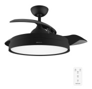 Cecotec EnergySilence Aero 4280 Invisible Black Ventilador de Techo con Luz - 40W - Aspas Retractiles - 3 Tonos - Diametro de 42\" - Modo Invierno - 6 Velocidades - Temporizador - Color Negro
