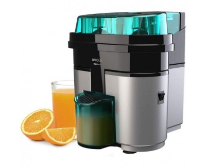 Cecotec EssentialVita Twice Black Exprimidor Electrico 90W - Vaso de 0.5L - Doble Cabezal y Cortador - Filtro para Pulpa