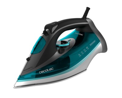 Cecotec Fast and Furious 5040 Absolute Plancha de Ropa - 3000W - Vapor Continuo 65g/min - Golpe de Vapor 230g/min - Suela Antiadherente - Modo Ahorro Energia - Autoapagado - Antigoteo - Color Negro y Azul