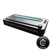 Cecotec FoodCare SealVac 120 SteelCut Envasadora al Vacio - Presion 0.75bar - 120W - Silencioso - Acero Inoxidable - Luz LED - Admite Bolsas Genericas - Funcion Vacio para Botes - Color Negro y Plateado