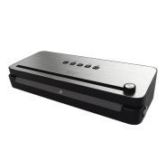 Cecotec FoodCare SealVac 140 SteelCut Envasadora al Vacio - 140W - Presion 0.75bar - Luz LED - Silencioso - Acero Inoxidable - Admite Bolsas Genericas - Funcion Vacio para Botes - Color Negro y Plateado