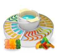 Cecotec Fun and Sugar Gummy Maquina para Hacer Golosinas - Potencia de 40W - Fondue de Chocolate - Incluye 4 Moldes de Silicona - Bandejas Desmontables - Facil de Limpiar - Color Blanco