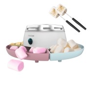 Cecotec Fun and Sugar Marshmallow Maquina para Calentar Malvaviscos - 270W - Seguro - 2 Tenedores Metalicos - Compartimentos Desmontables - sin Llama - Facil de Limpiar y Almacenar - Color Blanco
