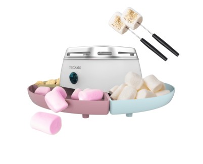 Cecotec Fun and Sugar Marshmallow Maquina para Calentar Malvaviscos - 270W - Seguro - 2 Tenedores Metalicos - Compartimentos Desmontables - sin Llama - Facil de Limpiar y Almacenar - Color Blanco