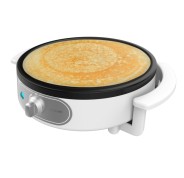 Cecotec Fun Creepy Crepera de 30.5cm - Potencia 1200W - Antiadherente - Rodillo y Espatula Incluidos - Libre de BPA - Indicador Luminoso de Estado - Color Blanco