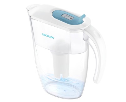 Cecotec H2ONature 2400 Active Jarra Purificadora de Agua - Filtro de 4 Capas - Capacidad de 2.4L - Indicador LCD - 3 Filtros - Tapa Extraible - Apto para Puerta de Refrigerador - Color Blanco