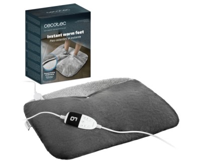 Cecotec HeatConfort FootWarmer Deluxe Calientapies Electrico - 2 Compartimentos Ajustables - Base Antideslizante - 6 Niveles de Temperatura - Temporizador Programable - 55x45cm - Color Gris Oscuro