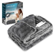 Cecotec HeatConfort Noa Manta Electrica - 115W - Apagado Automatico - Piel Sintetica y Franela - 10 Niveles de Calor - Control LCD Extraible - Lavable a Maquina - 180x130cm - Color Gris Oscuro