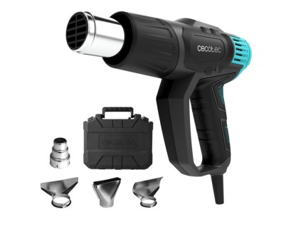 Cecotec Hell Gun 7500 Full Equip Pistola de Calor - 2000W - Temperatura Regulable de 50&ordm;C a 550&ordm;C - Cabezales Incluidos - Color Negro