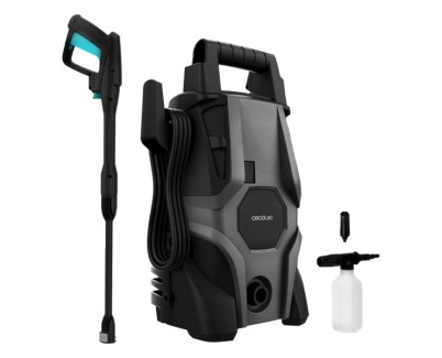 Cecotec HydroBoost 1400 Essential Hidrolimpiadora - 1400W - Presion 105bar - Caudal 426l/h - Botella de Jabon - Bomba de Aluminio - Facil Transporte - Accesorios Surtidos - Color Negro y Azul