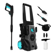 Cecotec HydroBoost 1600 Car and Garden Hidrolimpiadora - 1400W - Presion 135bar - Caudal 468l/h - Botella de Jabon - Bomba de Aluminio - Facil Transporte - Accesorios Surtidos - Color Negro y Azul