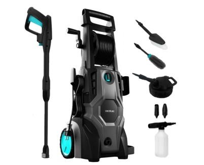 Cecotec HydroBoost 2400 AdvanceClean Hidrolimpiadora - 2400W - Caudal de 480l/h - Presion Maxima 180bar - Botella de Jabon - Bomba de Aluminio - Facil Transporte con Asa y Ruedas - Color Negro y Azul