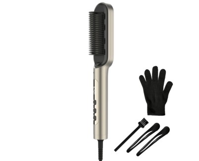 Cecotec InstantCare Lisse IonTech Cepillo Alisador - Alisado con Iones - 9 Niveles de Temperatura - Ceramico - Guante y Clips - Control Termico - Seguro y Resistente - Color Blanco