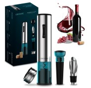 Cecotec InstantCork 1000 Gourmet Sacacorchos Electrico - Apertura en 8 Segundos - Luz LED - Incluye Accesorios - Aguja Helicoidal de Acero - Pilas Aa Incluidas - Cuerpo de Acero Inoxidable