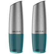 Cecotec InstantMill Gravity Duo Pack de 2 Molinillos Electricos de Especias - Cuerpo de Acero Inoxidable - Mecanismo Ajustable - Ventanas de Acrilico - Luz LED Incorporada - Resistente a Corrosion