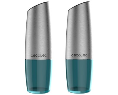 Cecotec InstantMill Gravity Duo Pack de 2 Molinillos Electricos de Especias - Cuerpo de Acero Inoxidable - Mecanismo Ajustable - Ventanas de Acrilico - Luz LED Incorporada - Resistente a Corrosion