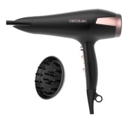 Cecotec IoniCare Elegance Secador de Pelo - Potencia 2400W - Tecnologia con Iones - Temperatura Regulable - Cable de 1.8m - Funcion Aire Frio - Difusor - Velocidad Ajustable - Color Negro