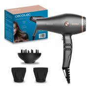 Cecotec IoniCare Harmony Secador de Pelo - Potencia 2600W - Tecnologia con Iones - Temperatura Regulable - 2 Concentradores - Difusor - Cable de 1.8m - Velocidad Ajustable - Color Gris Oscuro