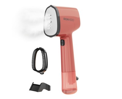 Cecotec IronHero V-1500 Essential Plancha de Vapor Vertical - 1500W - Vapor Continuo 25g/min - Suela Ceramica - Cepillo Quitapelusas - Sistema Autoapagado - 2 Modos - Color Rojo