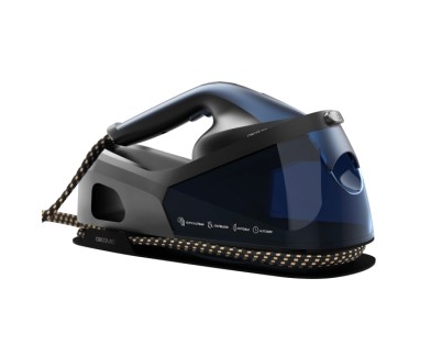 Cecotec IronHero V-2400 Station Centro de Planchado - 2400W - Vapor Continuo 180g/min - Golpe de Vapor 370g/min - Suela Ceramica - Sistema Antical - Pantalla LED - Autoapagado - Color Negro y Gris