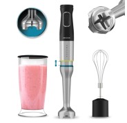 Cecotec Katana 12 Cream B Batidora de Mano - Potencia 1200W - Movimiento Oscilante - Velocidad Ajustable - Incluye Accesorios - Cuchillas Recubiertas de Titanio - Modo Turbo - Color Negro y Plateado